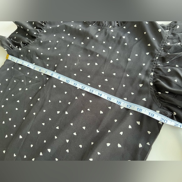 SHEIN LUNE Heart Confetti Mock Neck Keyhole Back Blouse Size L - Picture 4 of 10